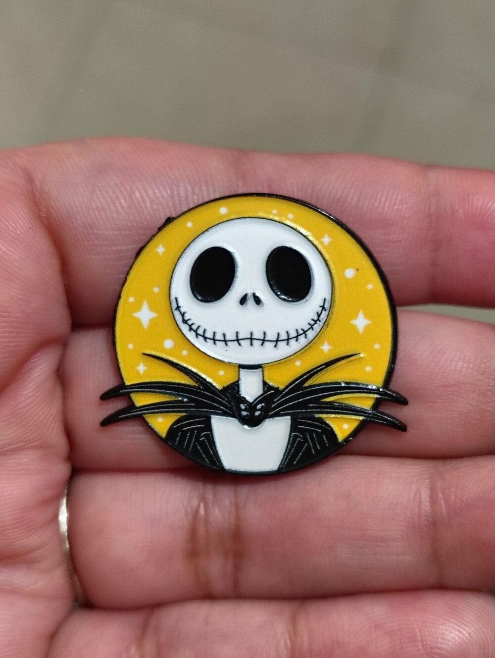 Enamel Pin - Yellow Jack Skellington Design